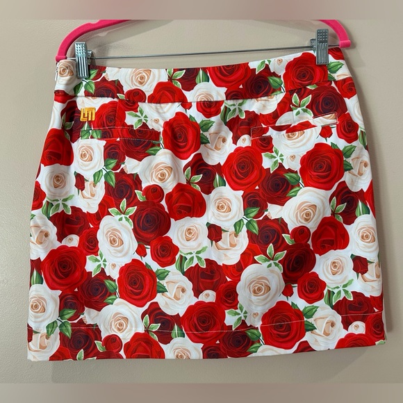 Loudmouth Golf "Red Rose" skort Short Skirt Active Women 10 New - Picture 2 of 7